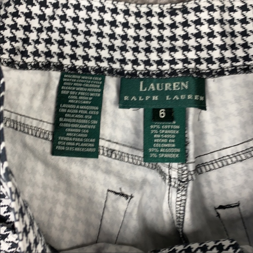 Lauren Ralph Lauren Houndstooth Design Capris in Black & White EUC - Picture 6 of 8